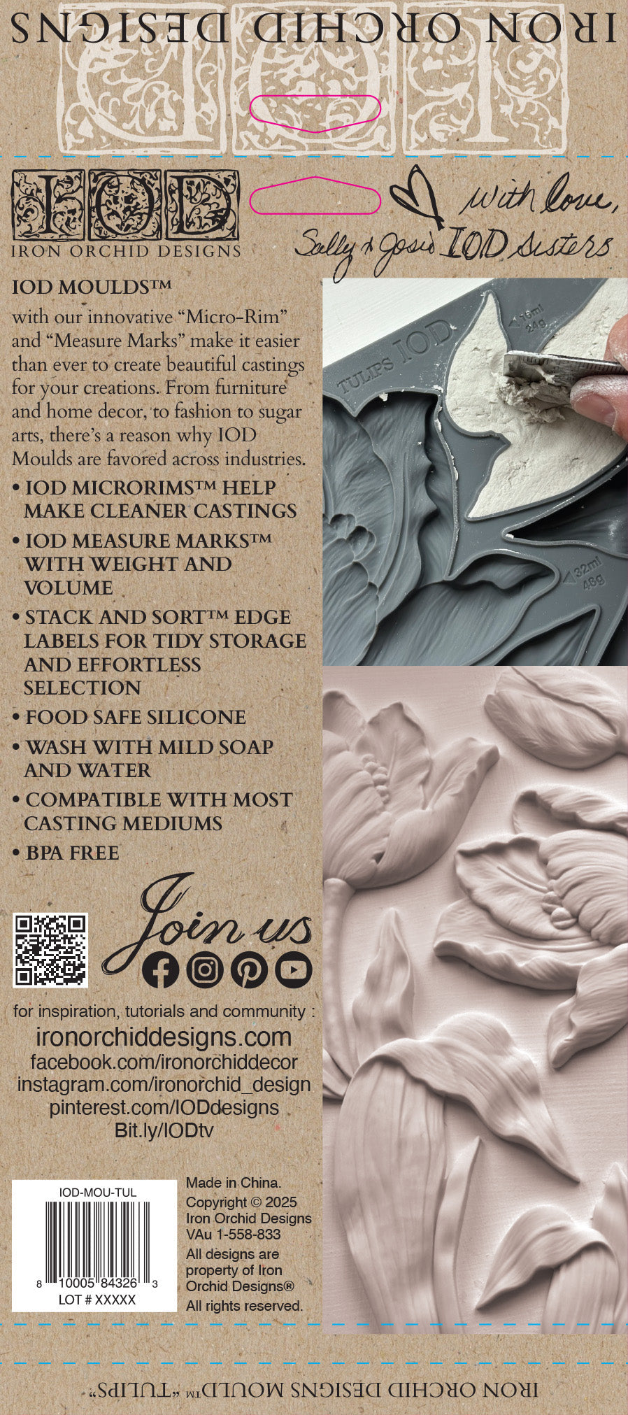 Tulips 6x10 IOD Mould™ - Iron Orchid Designs