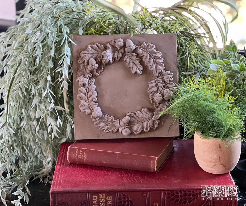 Oak Leaves & Acorns 6"x10" - IOD Decor Mould™ - Iron Orchid Designs