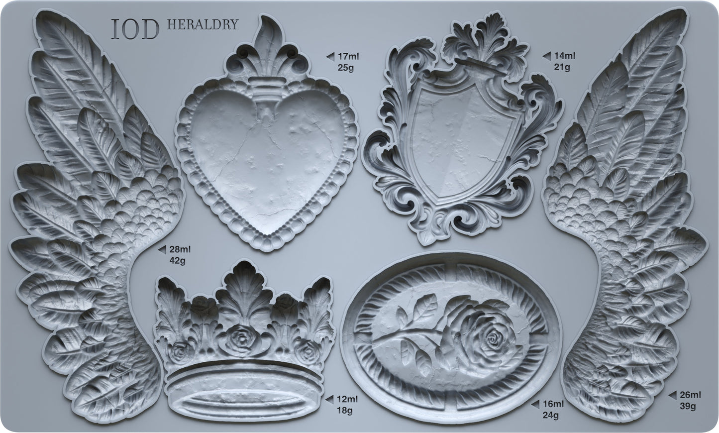Heraldry 6x10 IOD Mould™ - Iron Orchid Designs