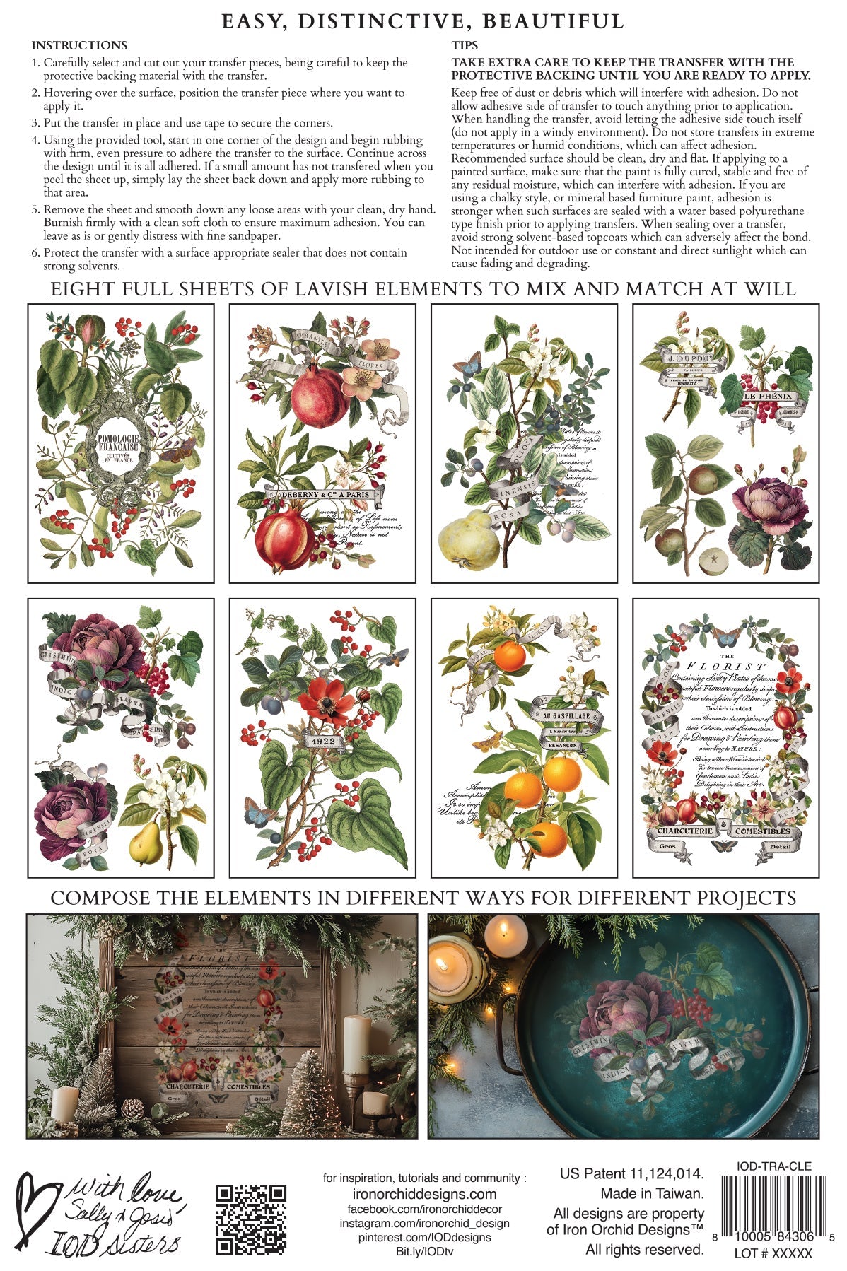 Clementine IOD Transfer 8x12 Pad™ -Iron Orchid Designs