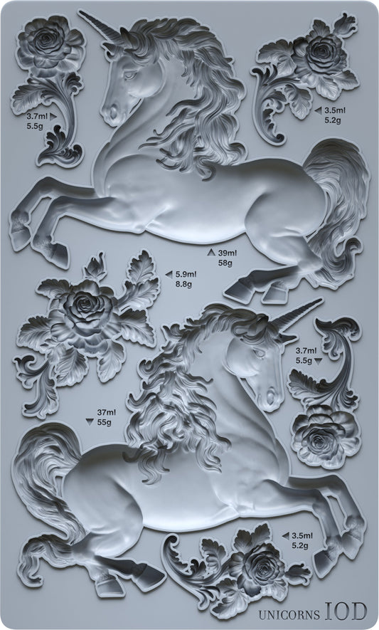 Unicorns 6x10 IOD Mould™ - Iron Orchid Designs