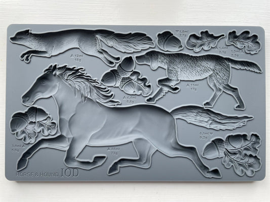 Horse & Hound 6"x10" - IOD Decor Mould™ - Iron Orchid Designs