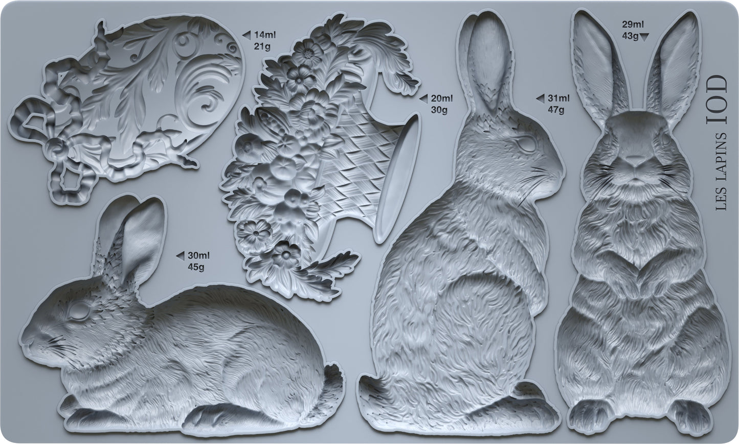 Les Lapins 6x10 IOD Mould™ - Iron Orchid Designs