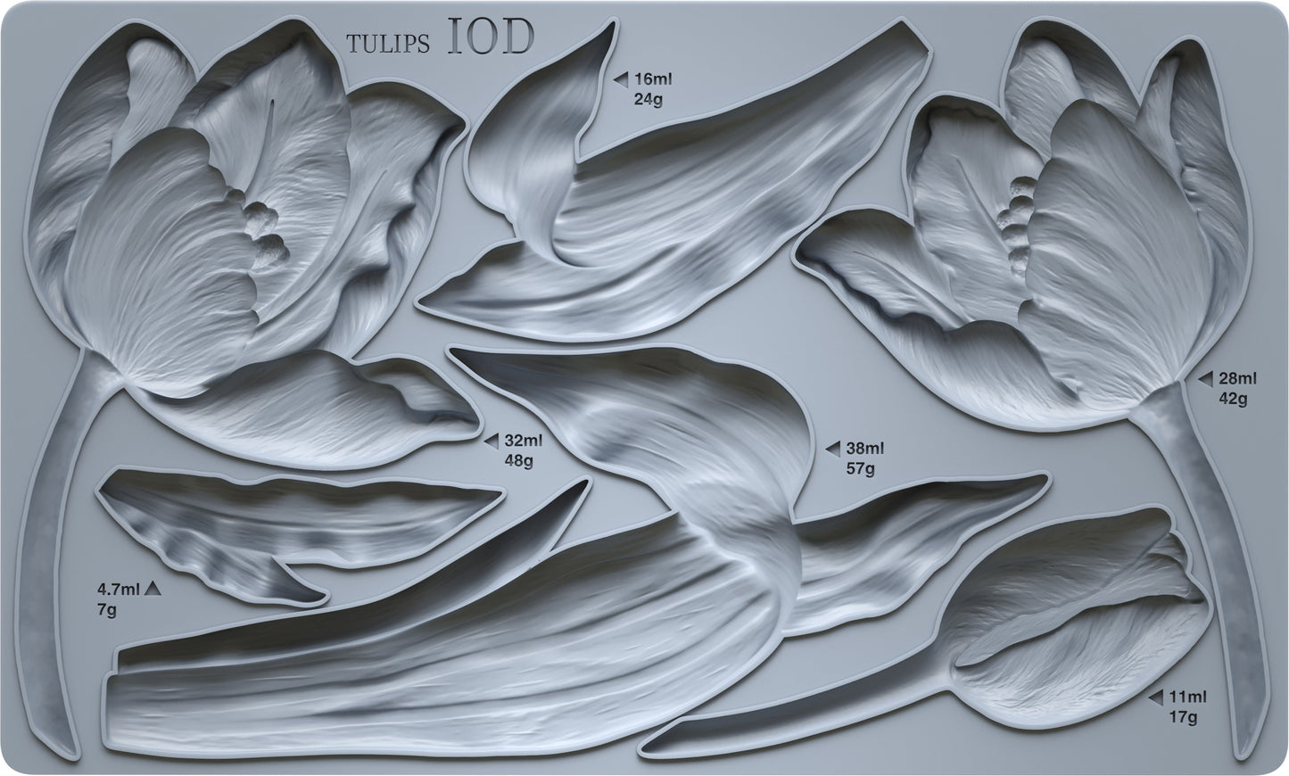 Tulips 6x10 IOD Mould™ - Iron Orchid Designs