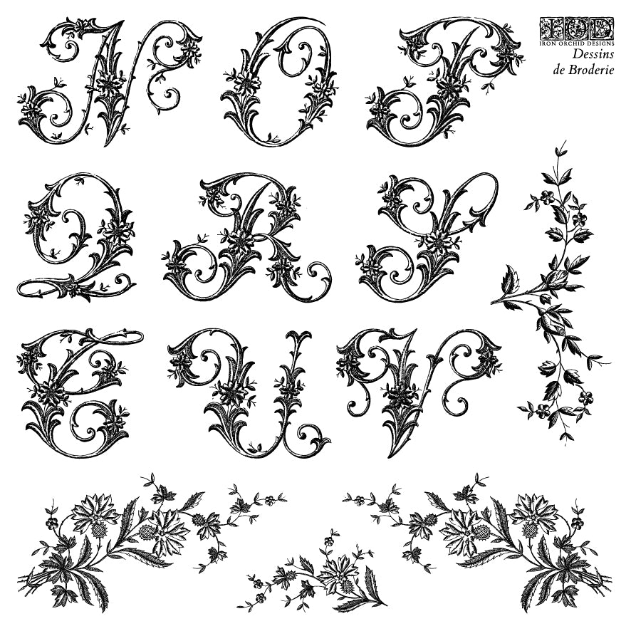 Dessins de Broderie Stamp Set