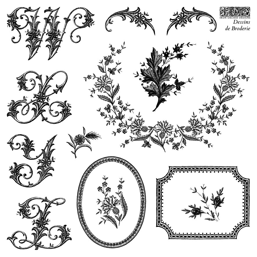 Dessins de Broderie Stamp Set