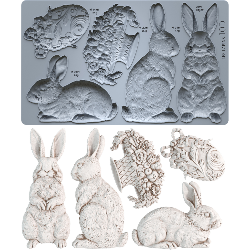 Les Lapins 6x10 IOD Mould™ - Iron Orchid Designs