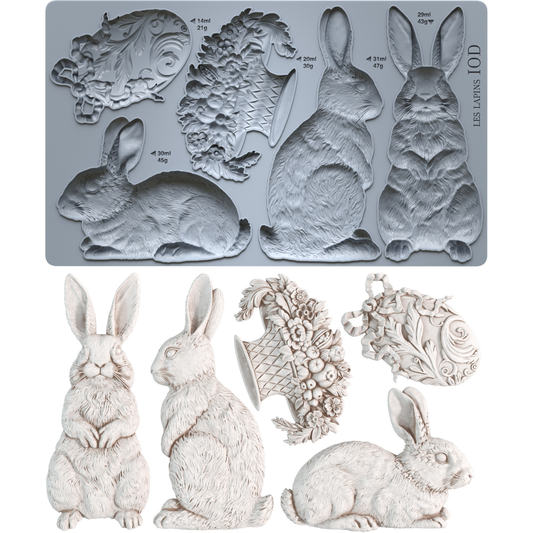 Les Lapins 6x10 IOD Mould™ - Iron Orchid Designs